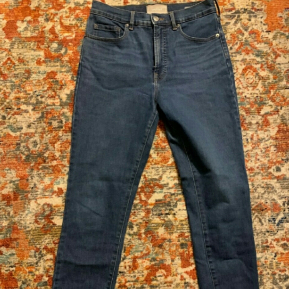Everlane highwaisted skinny jeans, medium wash